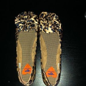 Rocketdog Leopard Black Messenger Thai Silk Flats Sz 11M